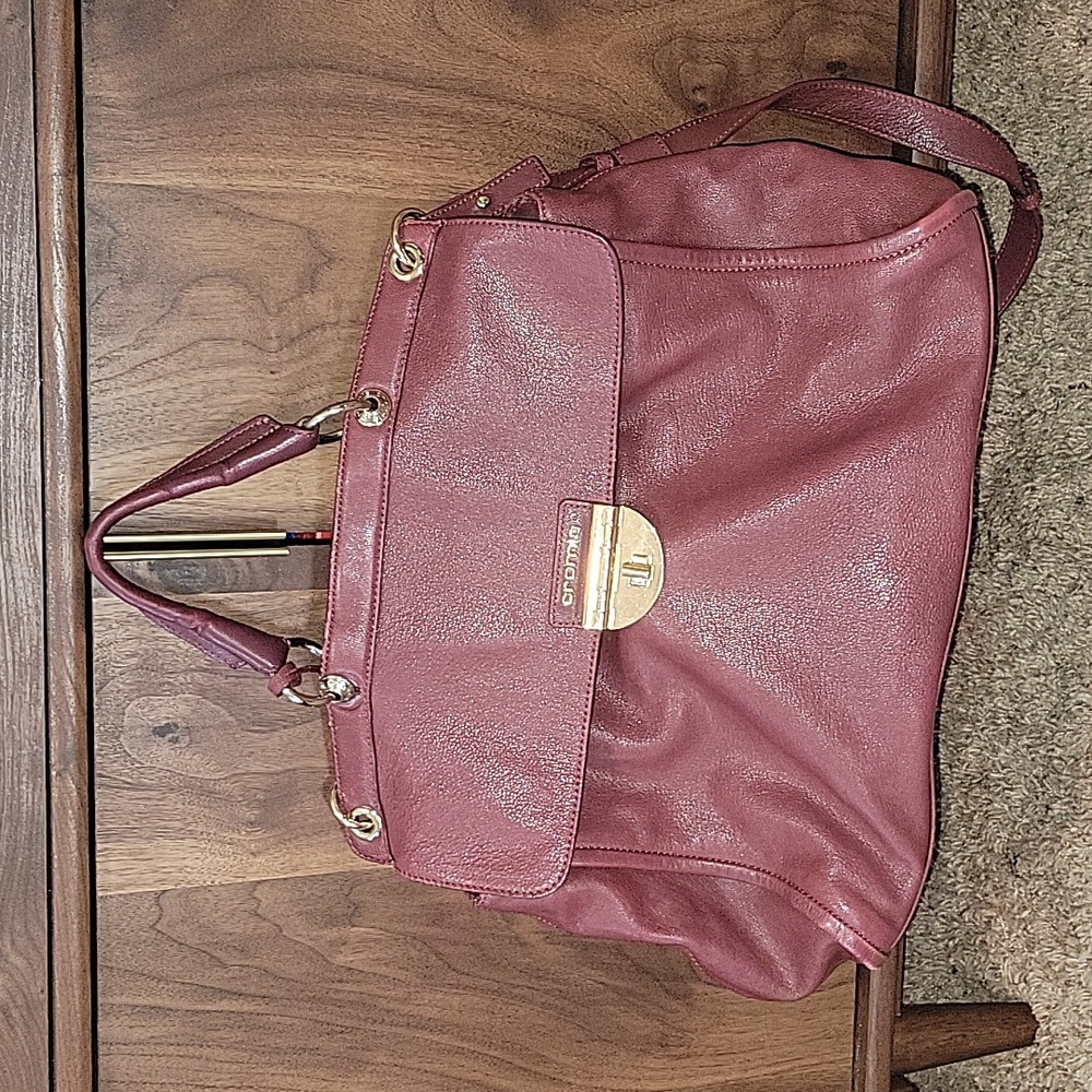 Cromia (Made in Italy) Genuine Leather Slouchy Large burgundy Purse